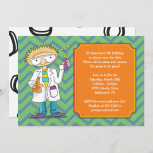 Mad Scientist Invitation : Blonde Boy Fun Potions