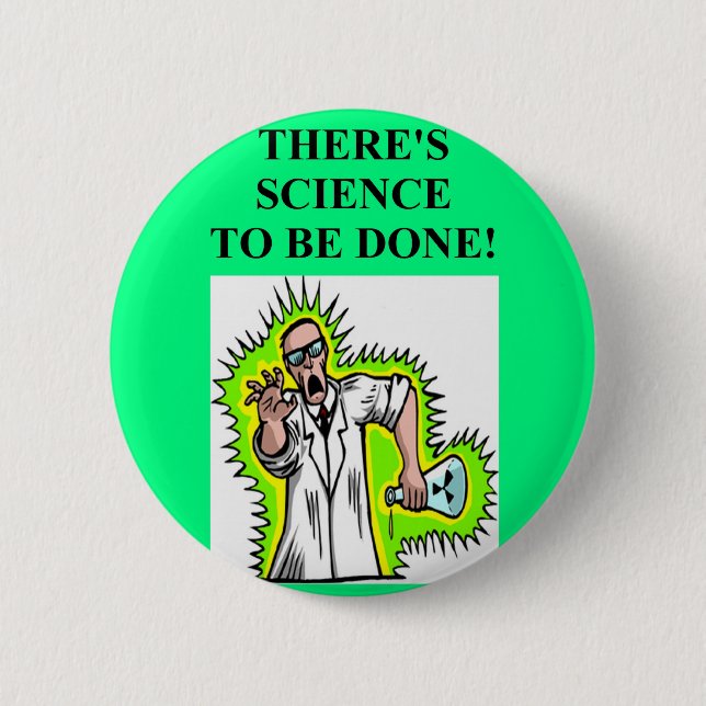 mad scientist joke 2 inch round button (Front)