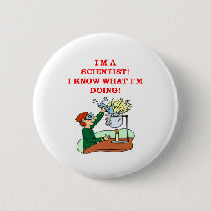 mad scientist joke 2 inch round button