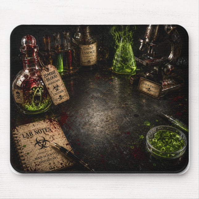 Mad Scientist Laboratory Halloween Party Mouse Pad (Front)