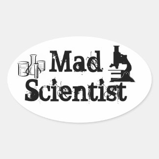 Mad Scientist Oval Sticker
