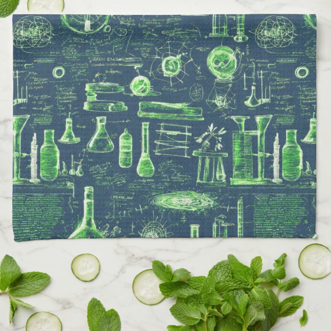 Mad Scientist’s ingenious blueprint  Kitchen Towel (Folded)