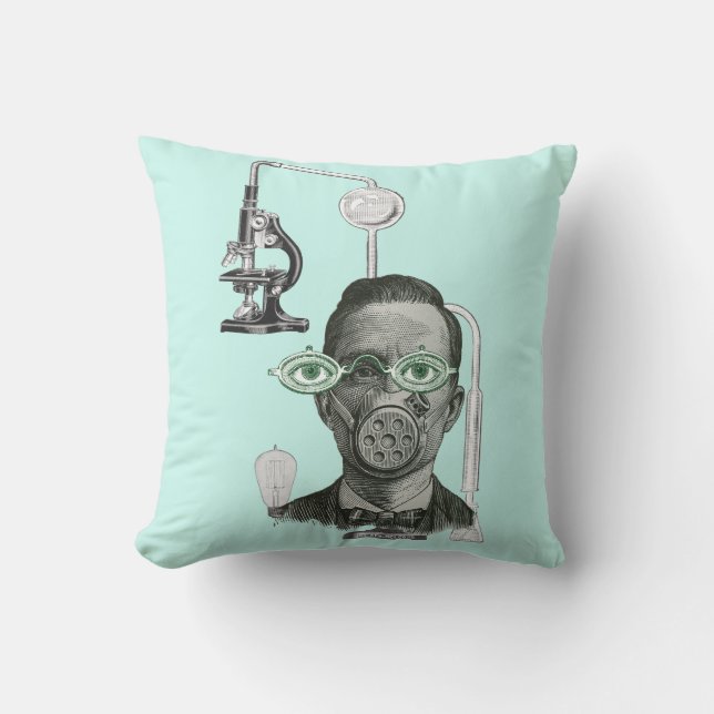 Mad Scientist  SCIENCE MAJOR SCIENCE 1930'S ADS  Throw Pillow (Front)