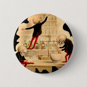 Mad Scientist Skeletons Doctor Pharmacy Drugs Lab 2 Inch Round Button