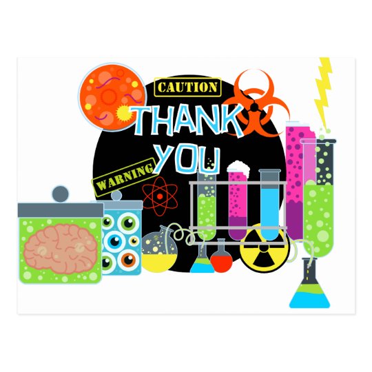 Mad Scientist Thank You Postcard