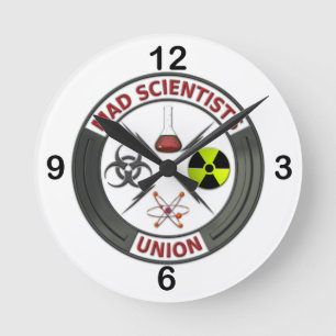 Mad Scientist Union Round Clock
