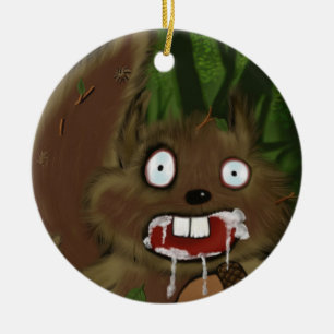 Mad Squirrel Ceramic Ornament