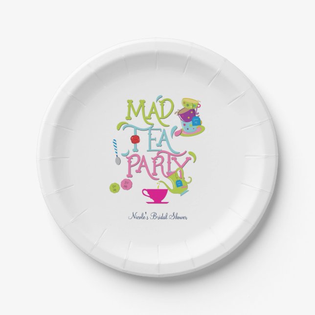 Mad Tea Party Wonderland Birthday Plates (Front)