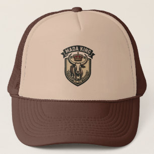 MADA KING   Malagasy Zebu Madagascar T-Shirt Trucker Hat