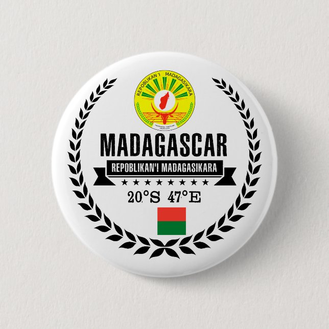 Madagascar 2 Inch Round Button (Front)