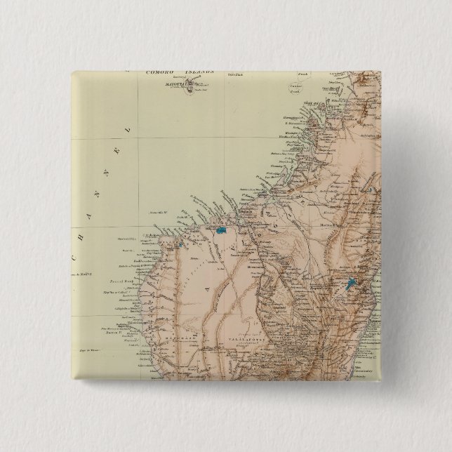 Madagascar 2 Inch Square Button (Front)