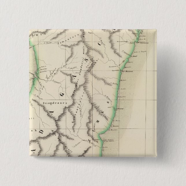 Madagascar Africa 56 2 Inch Square Button (Front)