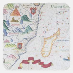 Madagascar and East African Coastline Square Sticker