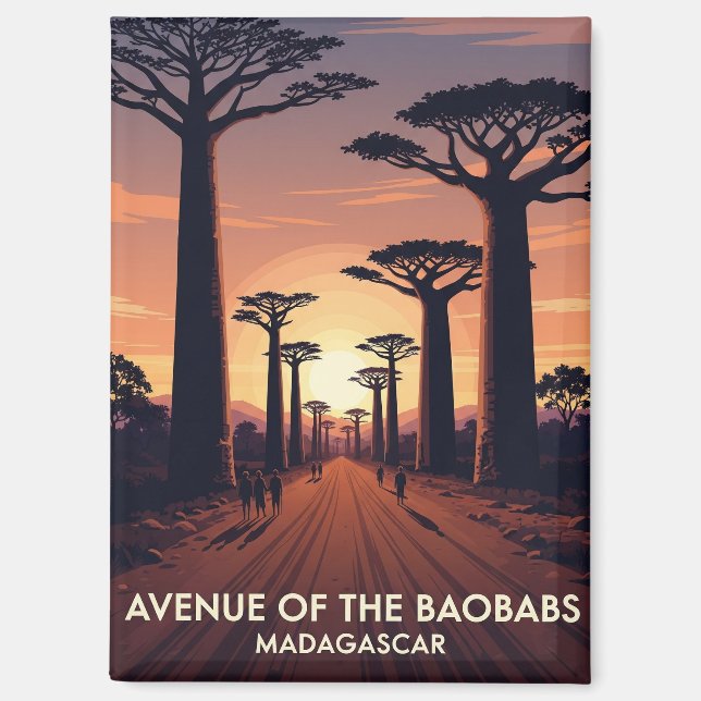 Madagascar Avenue of the Baobabs Travel Magnet (Front)