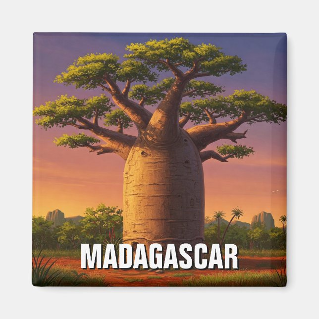 Madagascar Baobab Tree Travel Magnet (Front)