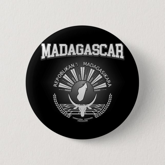 Madagascar Coat of Arms 2 Inch Round Button (Front)