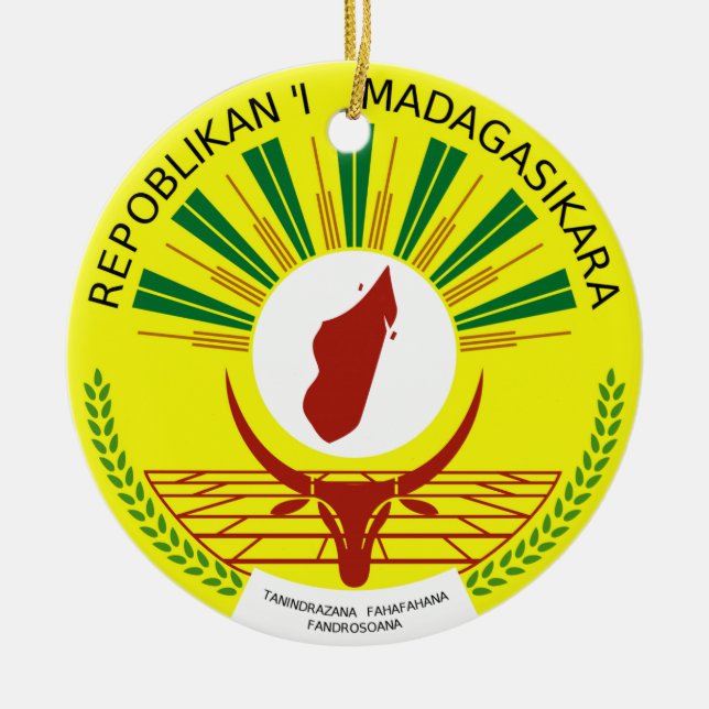 Madagascar Coat of Arms Ceramic Ornament (Front)