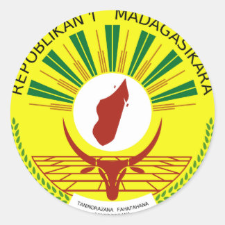 Madagascar Coat of Arms Classic Round Sticker