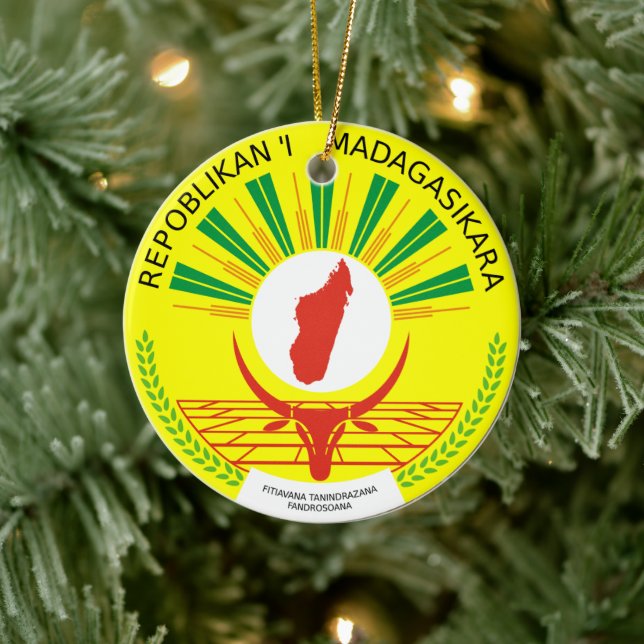 Madagascar Emblem Ceramic Ornament (Tree)