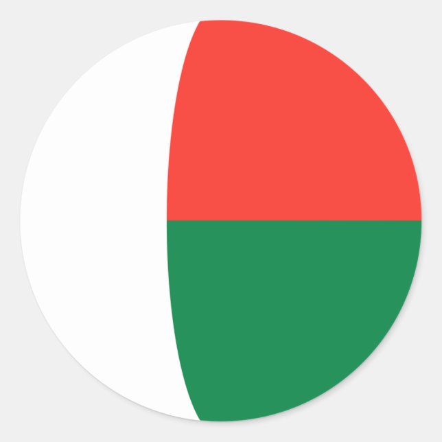 Madagascar Fisheye Flag Sticker (Front)