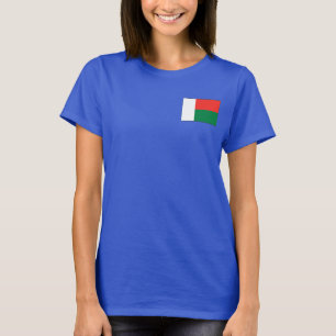 Madagascar Flag and Map dk T-Shirt