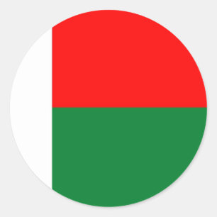 Madagascar flag classic round sticker