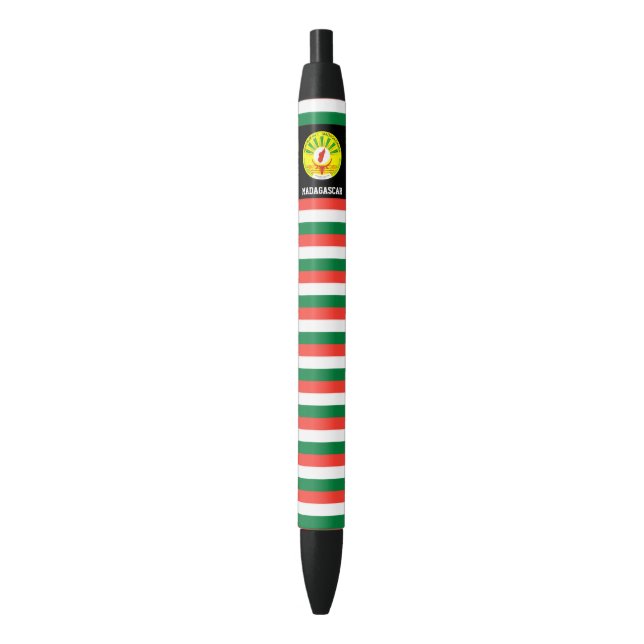 Madagascar Flag Cute Patriotic Black Ink Pen (Front Vertical)