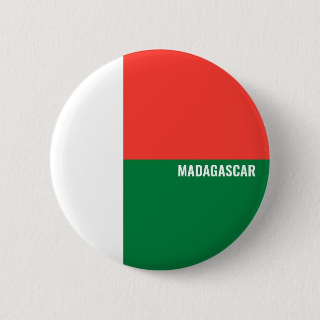 Madagascar Flag Inscription White Red Green 2 Inch Round Button (Front)