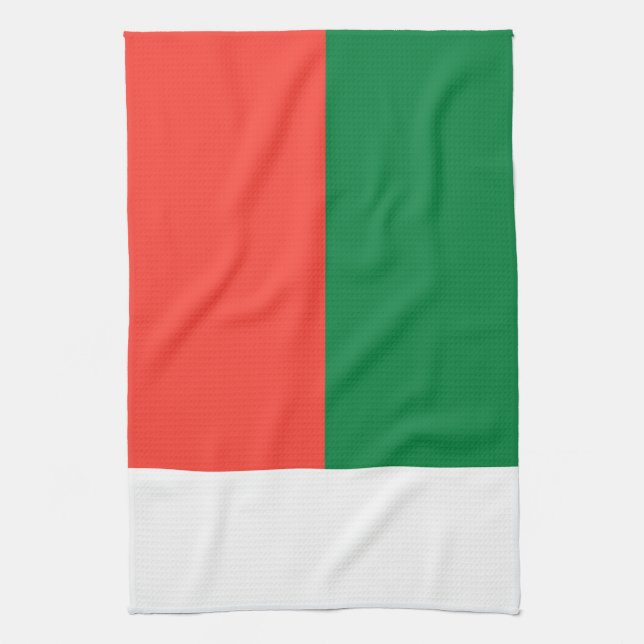 Madagascar flag kitchen towel (Vertical)