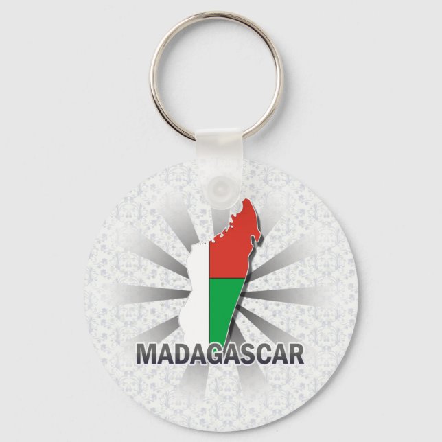 Madagascar Flag Map 2.0 Keychain (Front)