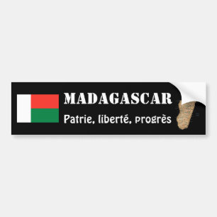 Madagascar Flag + Map Bumper Sticker