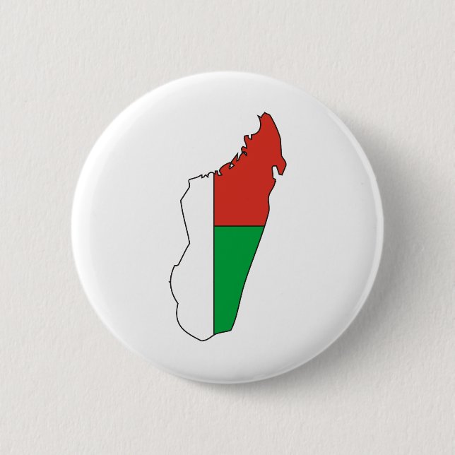 Madagascar Flag Map full size 2 Inch Round Button (Front)