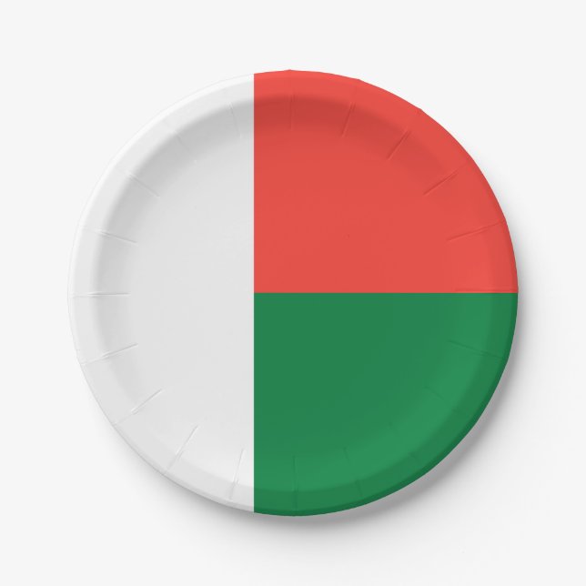 Madagascar Flag Paper Plate (Front)