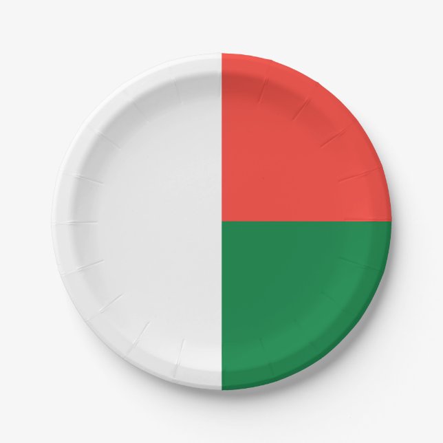 Madagascar Flag Paper Plate (Front)