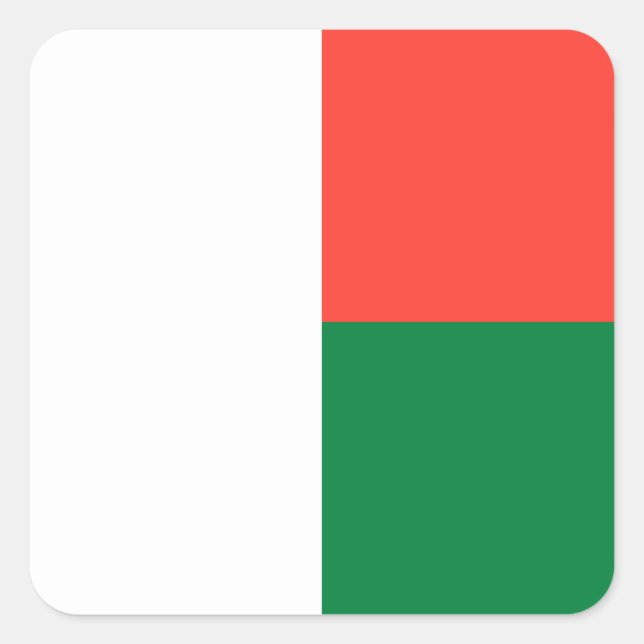Madagascar Flag Square Sticker (Front)