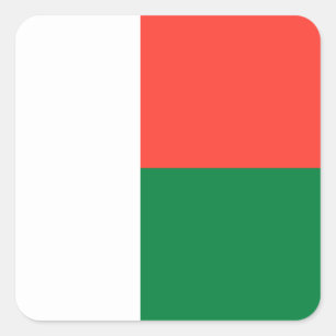 Madagascar Flag Square Sticker