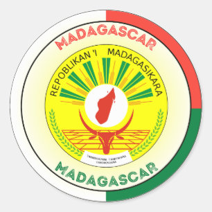 Madagascar Heritage Emblem Classic Round Sticker