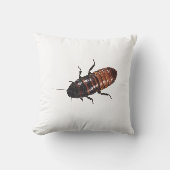 Madagascar Hissing Cockroach Throw Pillow (Front)