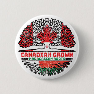 Madagascar Madagascan Canadian Canada Tree Roots 2 Inch Round Button