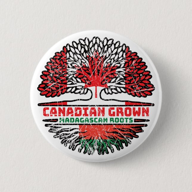 Madagascar Madagascan Canadian Canada Tree Roots 2 Inch Round Button (Front)