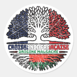 Madagascar Madagascan French France Tree Roots Classic Round Sticker