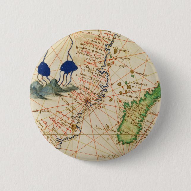 Madagascar Map 2 Inch Round Button (Front)