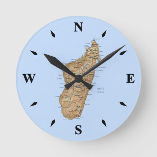 Madagascar Map Clock