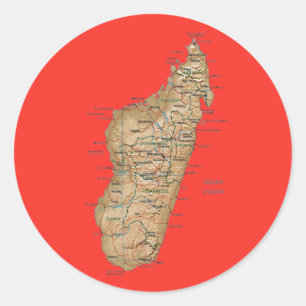 Madagascar Map Sticker