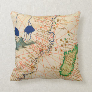Madagascar Map Throw Pillow