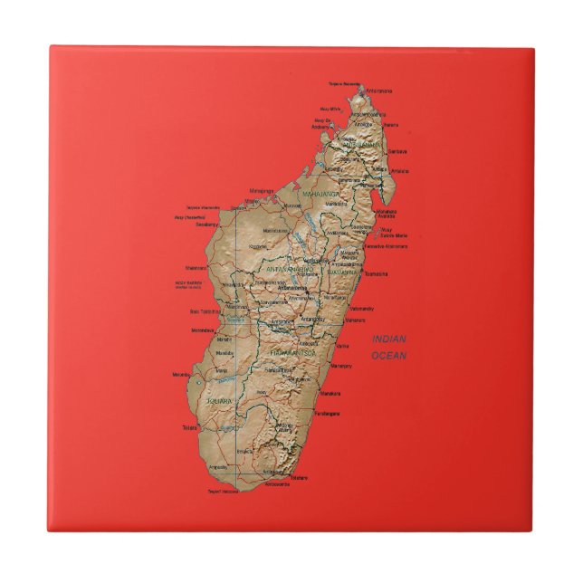 Madagascar Map Tile (Front)