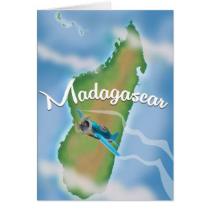 Madagascar Map vintage travel poster.