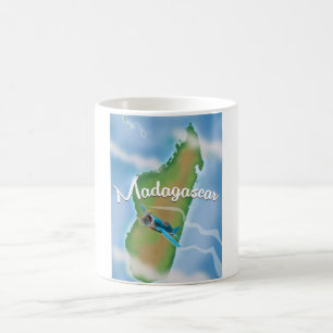 Madagascar Map vintage travel poster. Coffee Mug