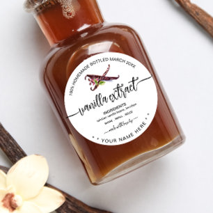 Madagascar Personalized Homemade Vanilla Extract  Classic Round Sticker