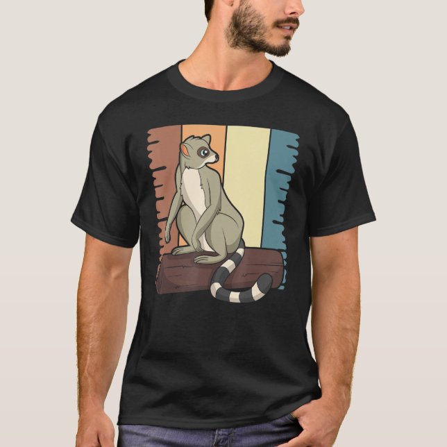 Madagascar Sifakas Zoo Animal Monkey Retro Lemur T-Shirt (Front)